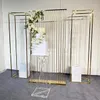 Party Decoration 200 cm Tall Iron Column Plinte Flower Ballon Arch Wedding Backdrop Birthday Stage Bakgrundsbås Prop Metal Square Frame