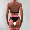 Seksowna bielizna Kobiety bielizny kantar koronkowy push up stanik przezroczyste niewoli erotyczne setki Intymaty kostiumów porno