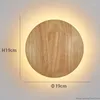 Applique moderne nordique intérieur rond en bois pour chambre chevet escaliers allée Led fond lumières salle de bain 40