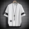 Camisetas masculinas de verão de manga curta Harajuku moda coreana branca camiseta preta de rua de rua hip hop super grande camiseta masculina de camiseta masculina 230407