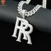 Anpassade smycken Sterling Sier Pass The Diamond Tester VVS Moissanite Iced Out RR Letter Pendant