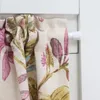 Curtain Plant Printed Half With Pom Short Kitchen Caffee Door Cabinet Dust-proof Rod Pocket Window Drapes