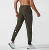 Lulus Men Pants Yoga Outfit Sport Snabbt torrt dragkammar Fickfickor Sweatpants Byxor Mens Casual Elastic Midje Rettwe