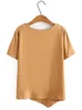 女性用Tシャツプラスサイズ夏の半袖Tシャツクルーネックライン左ボトムフォールドパネルTシャツ大型薄いトップXL-4XL 230407