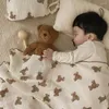 Blankets Cute Baby Blanket Nordic Style Adult Thin Quilt Bear Print Cotton Air-Conditioning Sleeping Skin-Friendly