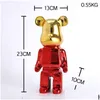 Novidade jogos chapeamento bearbricklys 400% estátua violência urso scpture ornamentos estatuetas decorativas sala de estar decoração casa presente col dh03f