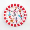 Disposable Dinnerware Circus Theme Birthday Party Tableware Set Carnival Animals Paper Plates Cups Baby Shower Decorations Supplies