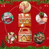Décorations de Noël Coffrets cadeaux Goody Cookie Boîte de friandises de Noël avec poignées Emballage 3D pour les faveurs de fête de vacances Fournitures 6 modèles Complexe Othqa