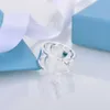 Tiffanybead Halskette Tiffanyjewelry Desginer Hochversion t Liebe herzförmige Ring für Frauen mit dicker silberischem weißem Kupfer Personalized Mode vielseitig