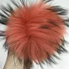 Anahtarlıklar Magicfur - Turuncu -8 Pompom Ball Gerçek Rakun Kürk W Snap Düğmesi Şapka Ayakkabıları İçin DIY Aksesuarları