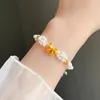 Charm Bracelets Cute Delicate Gold Color Bow Adjustable Bracelet For Women Imitation Pearl Sweet Friend Trendy Jewelry Gifts
