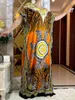 Ethnische Kleidung Sommer Partykleid Kurzarm mit großem Schal Druck Blumen Lose Boubou Maxi Islam Frauen Afrikanische Abaya Kleidung