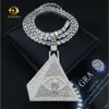 New ladder vvs moissanite hip hop evil eyes pyramid pendant fashion brand sweater chain for men and women