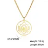 Chains Sipuris In Flower Lotus Necklace For Women Stainless Steel Gold Color Hollow Plating Pendant Jewelry Accessories Gifts