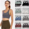 LU Yoga Fashion designer LL yoga clothes energy women sports underwear cross bra sexy silicone cotton pad