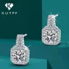 Stud Kutpf Fashion 1Carat Square Moissanite Diamond Stud Earrings for Women 925 Sterling Silver Ear Studs Earring Fine Jewelry YQ231107
