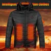 Herrenwesten, Thermomantel, Kleidung, mit Kapuze, beheizte Jacke, 9 Bereiche, wasserdicht, winddicht, warm, USB, elektrisch, für Outdoor-Camping, Wandern