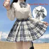 Skirts Pleated Harajuku Preppy Style Summer Women Skirt Plaid Kawaii Y2K High Waist Dance Bow Skirt Mini Cute Japanese School Uniforms