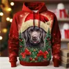 Sudaderas con capucha para hombre Sudaderas con capucha navideñas para hombre Sudadera larga con estampado de animales navideños Otoño Invierno Ropa para hombre Moda Vacaciones Casual TopsL231107