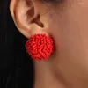 Brincos de garanhão boêmio festas de miçangas artesanais para mulheres Pendientes geométricos étnicos Mujer Boho Earings Jóias de moda Bucles