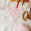 Cake Tools Acrylic Collection of Mors dag Mamma White Platinum Butterfly Love Festival Decoration Plugin Card för födelsedagsfest