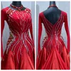 Scene Wear Standard Dance Dress Ballroom Red Color Costum Waltz Modern Social Dancing