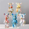 Juegos de novedad 27 cm Resina Bearbricklys 400% Estatua Violencia Oso Scpture Figura Adornos Decoración de escritorio Estantería Sala de estar Hogar Dhexj