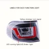 För Toyota FJ Land Cruiser 07-15 LED CAR TAIL LIGHT MONTERING GUL STREAMER TURS SIGNAL INDIKATOR Brake Bakljus bakre lampa