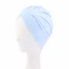 Мягкая сплошная цветовая эластичная шляпа Шляпа Простая мусульманская женская упаковка турбан головная одея