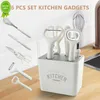 Nya 5/6st köksgadgets och tillbehör Set Holder Peeler sax Egg Beater Fruit Knife Bottle Opener grönsaker Matlagningsverktyg