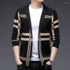 남자 양복 스웨트 셔츠 고품질 디자인 레저 패션 체크 슬림 한 니트 슈트 재킷 우아한 의류