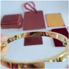 Bangle Women Designer Bangles Men Titanium Armband Love Gold Sier Nail Armband smycken med lådan och förpackningsdroppleverans Dh6ow