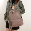 Ladies shoulder bags 4 colors simple solid color embossed messenger bag college wind stone student backpack outdoor sports leisure leather travel backpacks 11060#