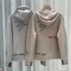 Felpe con cappuccio da donna Jiayi Still Zv French Early Autumn 23 New Letter Maglione pullover in cashmere con cappuccio ricamato per donna