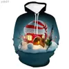 Herrtröjor tröjor 2023 unisex ful jultröja 3d tryck rolig Xmas pullover hoodie sweatshirt män kvinnor höst vinter plus storlek kläd