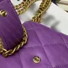 CC10A Mirror Face High Quality Flip Bag Designer Högkvalitativ handväska Luxury Sheepskin Shoulder Bag Crossbody Bag Utsökt förpackning Gratis frakt 13 cm Purple