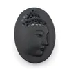 Collane con ciondolo Testa di Buddha in pietra di ossidiana naturale per regalo donna gratis