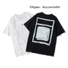 Homens camisetas Verão Moda Marca Offs Camisetas Mens Ow Pintura A Óleo Religiosa Direta Spray Seta Camisetas Hip Hop Manga Curta Solta Homens Mulheres Preto Nr