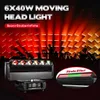 Luces de cabeza móviles MOKA SFX 6x40w Haz estroboscópico Cabeza móvil Iluminación de escenario Profesional 96pcs 7070 Lámpara Estroboscópica para DJ Disco Show Q231107