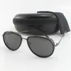 Yeni mat siyah metal çerçeve kedi göz güneş gözlükleri 60mm lens klasik yuvarlak erkek kadınlar yüksek kaliteli vintage sürüş uv400 güneş gözlükleri oculos kutu