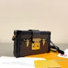 2023-Designer Bags Classic Mini Trunk Leather Women Handtas Purse Stiletto Tas Kleine Horse Bag Magnetic Buckle Box Wallet