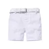 Shorts ly Born 1-6Y Boys Daily Shorts Fashion YellowWhite Shorts with Belt 2-piece Set Birthday Party Casual Set 230406