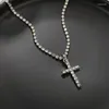 Charm Armband Y2K Zircon Cross Necklace For Women Girls Crystal Pendant CLAVICLE CHAIN ​​HALKACES Fashion Trendy Party Jewelry E1056