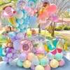 Other Event Party Supplies 1Set Big Donut Candy Balloons Pink Donuts Ice Cream Figure Balloon Set for Baby Shower Girls Birthday Decoration Kids Toy 230406