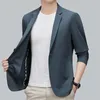 Costumes d'été pour hommes, vestes de costume, Blazer, manteau léger, Slim Fit, soie glacée fine, sans couture, protection solaire décontractée pour hommes