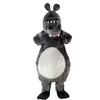 Costumi della mascotte dell'ippopotamo grigio di Halloween Personaggio dei cartoni animati di alta qualità Personaggio Carnevale Unisex Adulti Taglia Vestito Festa di Natale Vestito per uomo Donna