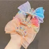 Children's lace princess crown bow hair clip headdress girl baby hair clip girl three-dimensional top clip