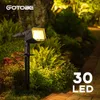 LAWN LAMPS 30 LED RGB Utomhus Solar Lawn Lights Light Control Solar Landscape Spotlights IP65 Waterproof Garden Path Villa Light Wall Lamp P230406