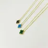 5A + Designer Bijoux Collier Trèfle À Quatre Feuilles Ensemble Pendentif 9918 Bracelet Boucle D'oreille Or Sier Nacre Vert Fleur Lien Femmes Chaîne Colliers