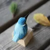 Dekorativa föremål Figurer Robin Woodcarving Decoration Nordic Style Small Fat Bird Handmited Home Decoration 230407